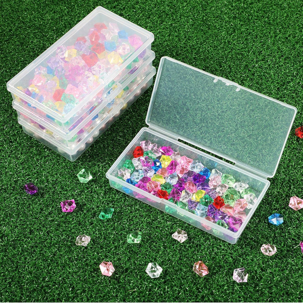 SATINIOR 24 Packs Small Clear Plastic Beads Storage Containers Box with Hinged Lid for Storage of Small Items, Crafts, Jewelry, Hardware (4.8x2.44x0.9 Inches)