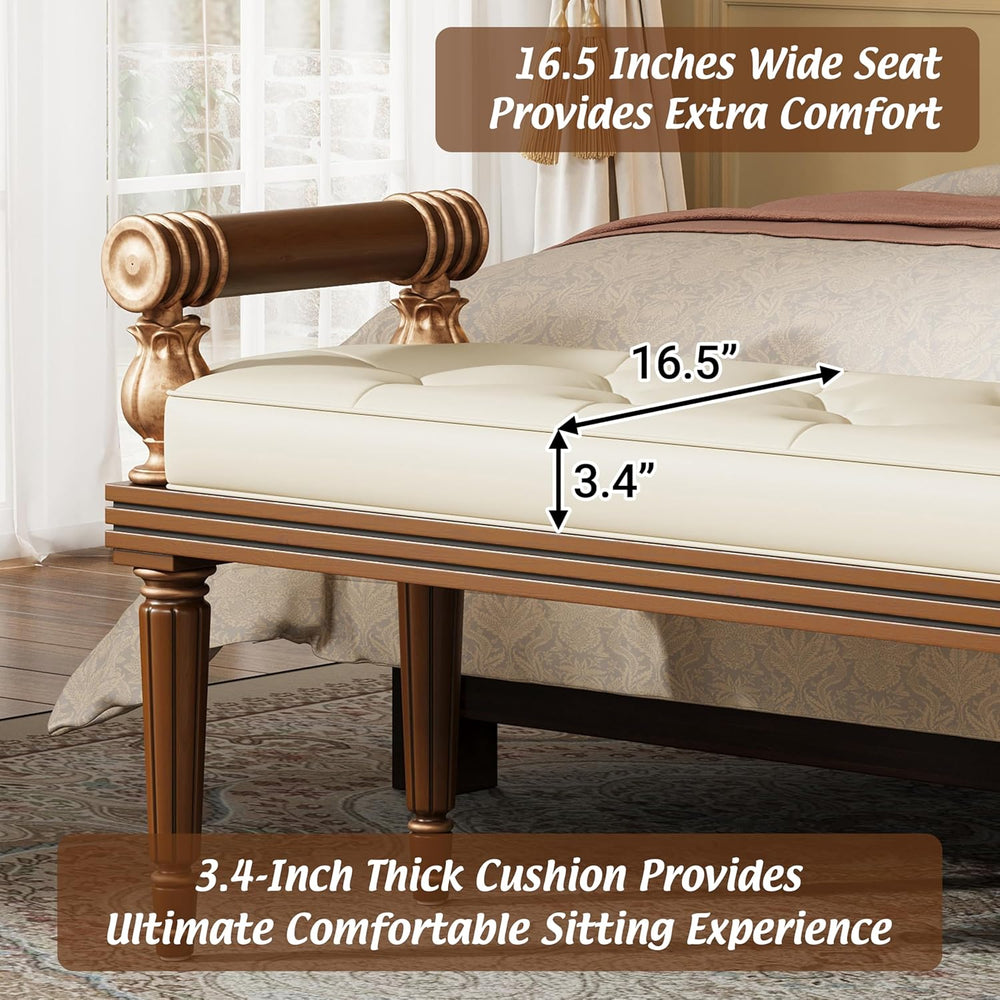 Christopher Knight Home Yae Luxurious PU Leather Upholstered End of Bed Ottom...
