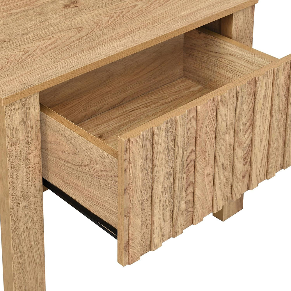 New Classic Furniture Thayer Wood 1-Drawer End Table/Bedside Table in Natural