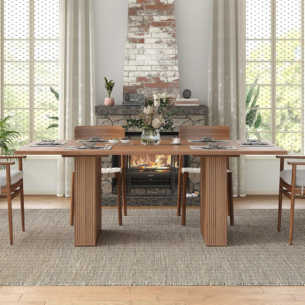 Yanosaku 78.7'' Dining Table for 4 6 8 10, Rectangular Kitchen Table ...