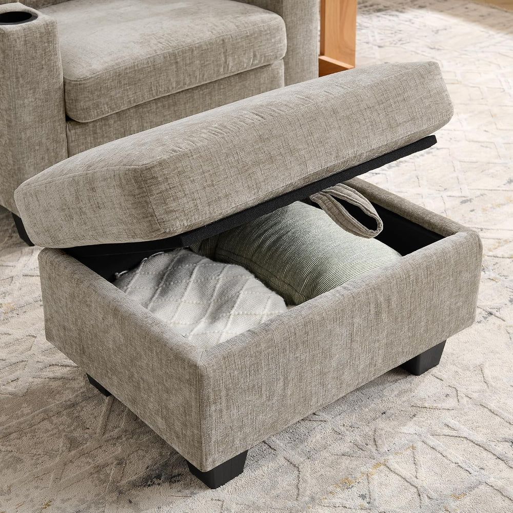 ERYE Accent Chair and Storage Ottoman Set, Versatile Single Chaise Lounger Co...
