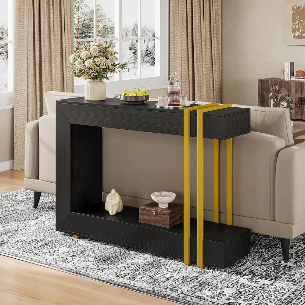 Einhomn 42.5" Console Table Behind Couch, 2-Tier Narrow Entryway Table w...