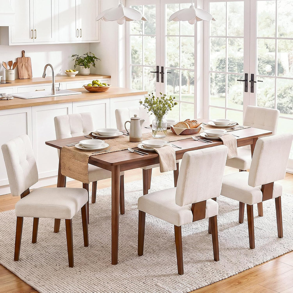 Wooden Dining Chairs Set of 6, Upholstered Dining Room Chairs