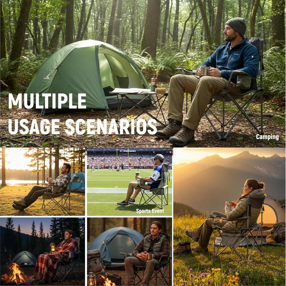 OUTSIDER Oversized Camping Folding Chair, Heavy Duty 500 LBS Portable Foldabl...