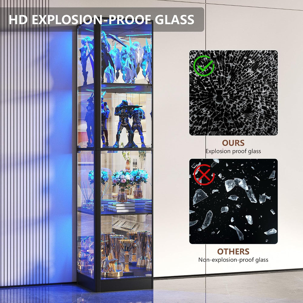 Dystler Corner Display Cabinet with Glass Doors & LED Lights