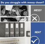 Furnhome Bed Sheet Organizers and Storage 3 Pack, Foldable Linen Closet Organizer Box with Clear Window, Labels & Reinforced Handles, Stackable Space Saving Bedding Storage for King Queen Sheet Set