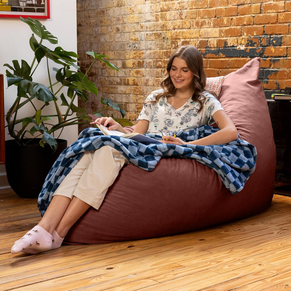 Jaxx Pillow Saxx 5.5-Foot Décor Bean Bag Giant Floor Pillow Lounge, Lush Velv...