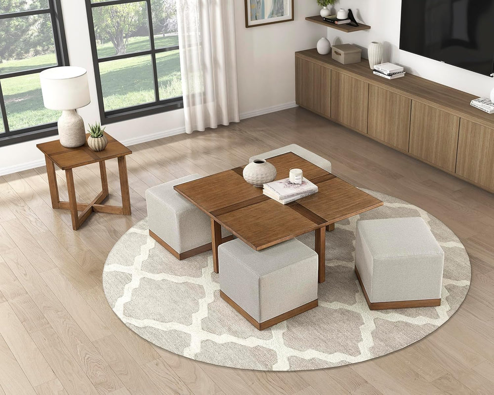 Lexicon Modern Square End Table with Cross Legs, Maple Veneer Wood Accent Tab...