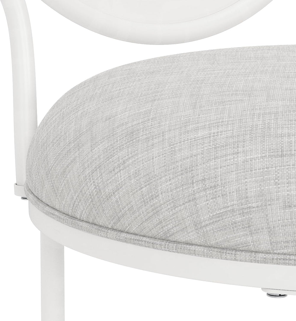 Hillsdale Marsala Metal Vanity Stool with a Circular Geometric Back Design, O...