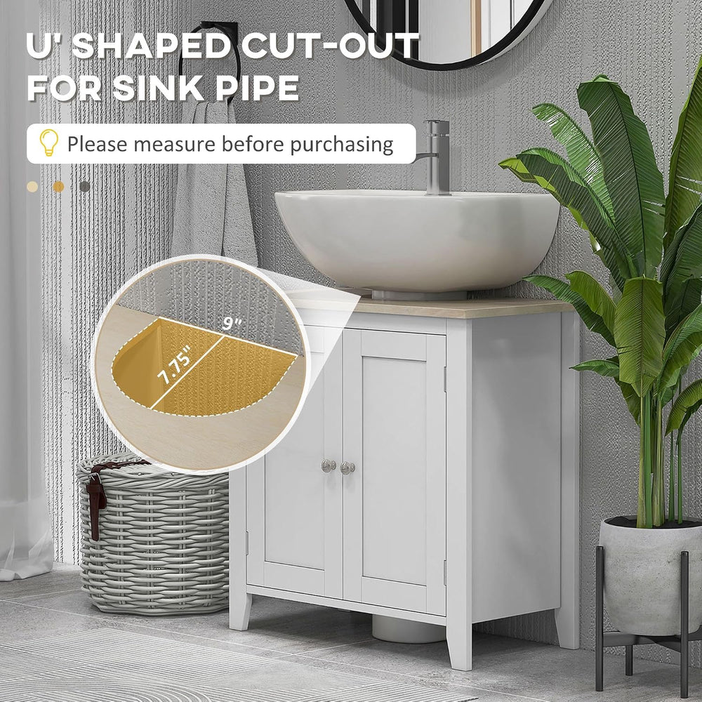 Under-Sink Bathroom Storage Cabinet with Adjustable Shelves