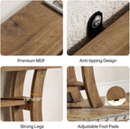 Tribesigns 41" Small Console Table for Entryway, 3-Tier Narrow Rustic Sofa Table with Storage Shelves and Curved Frame for Living Room, Entry, Hallway, Foyer (Oak Brown)