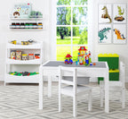 UTEX Large 2 in 1 Kids Construction Play Table with Drawers Built-In Baseplate