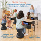ECR4Kids Active Storage Wobble Stool, 15in Seat Height, Children's Furniture, Black