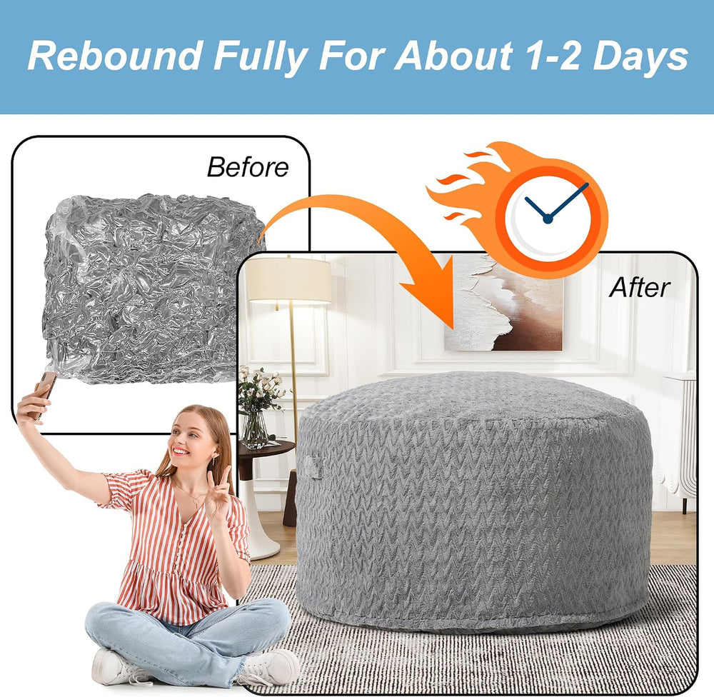 Homguava Bean Bag Chair: 4' Bean Bags with Memory Foam Filled, Large Bean...