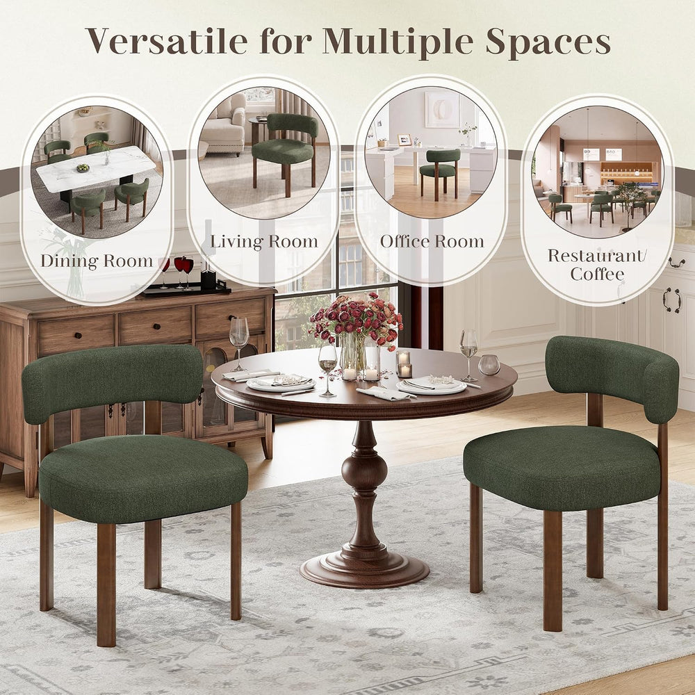 Wooden Dining Chairs Set of 4, Upholstered Kitchen Chairs with Solid Wood Leg...
