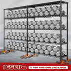 REIBII 73''W Storage Shelves Load 1650 LBS Metal Shelving 5-Tier Wire Shelving Unit, Adjustable Heavy Duty Metal Shelves Wire Shelf for Pantry Kitchen Industrial Garage, 17.7" D x 73" W x 71" H