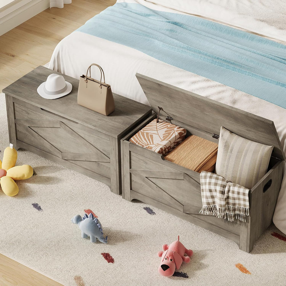 GAOMON Storage Chest, Wooden Storage Bench, Modern Style Lift-Top Shoes Bench...