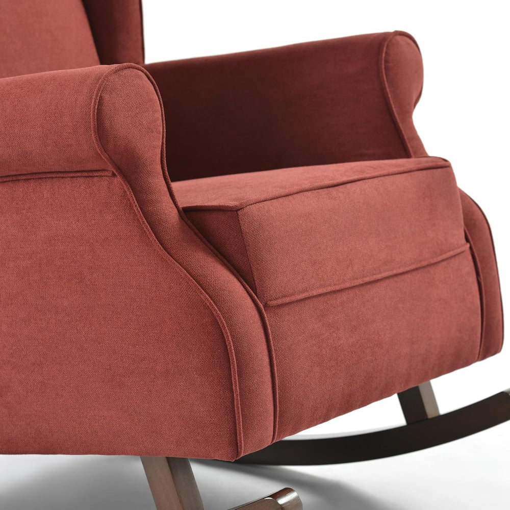 Haven Upholstered Rocking Chair (Burgundy)