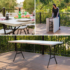 LIFETIME 6-Foot Fold-in-Half Table, Light Commercial Folding Table, Almond