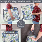 Clear Vinyl Zippered Storage Bags (3-Pack) 40L Sturdy Storage Bags for Sweaters, Blankets, Comforters, Bedding Sets and Much More! (Gray, 18x15x9)