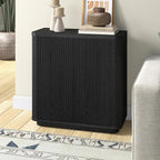 Henn&Hart 32" Wide Rectangular Accent Cabinet in Natural Black, for Home, Living Room, Bedroom, Entertainment Room, Office