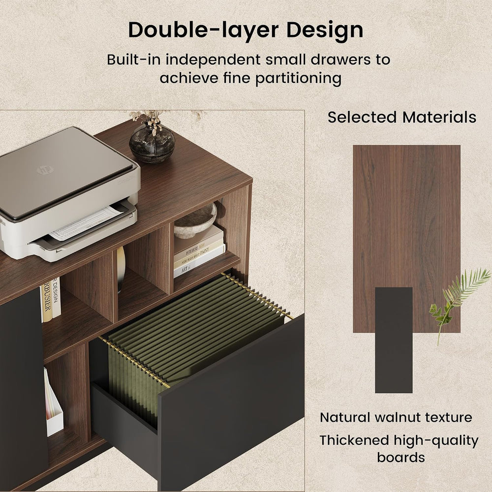 ModernMate 39" File Cabinet with Drawer, Office Storage Cabinet with Doo...