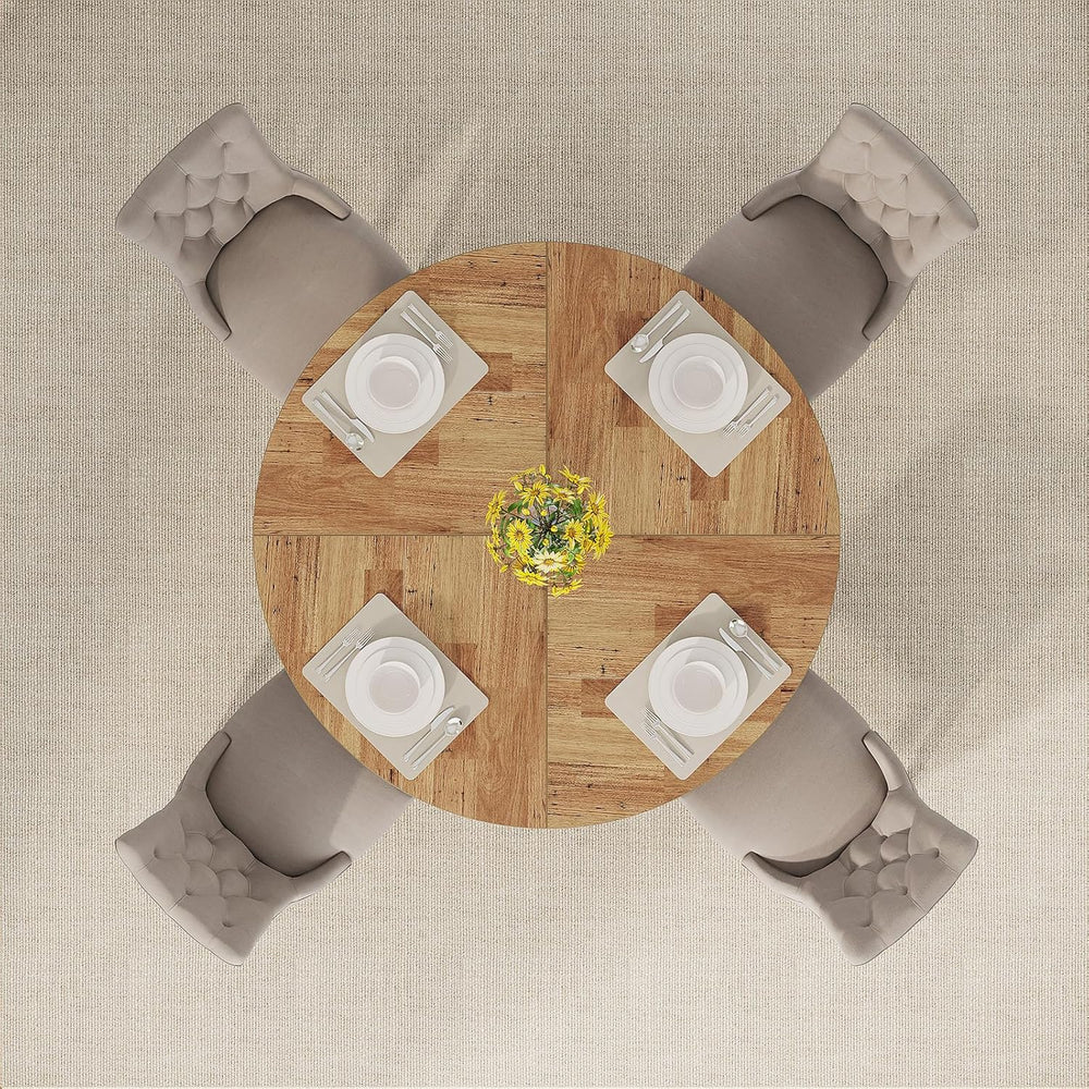 Tribesigns 47 inch Round Dining Table Wood Kitchen Table for Dining Room, 47&...
