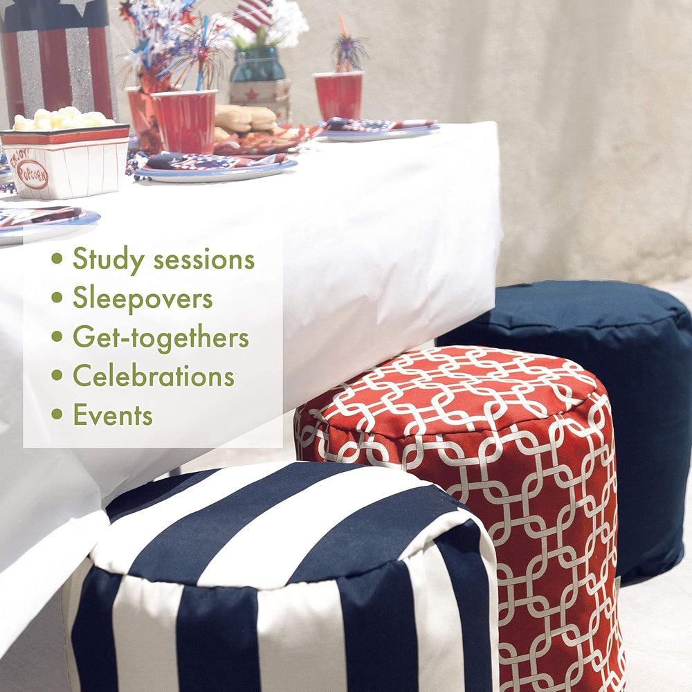 Majestic Home Goods Aquamarine Small Polka Dot Indoor Bean Bag Ottoman Pouf 1...
