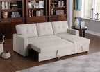 Devion Furniture Maison 4-in-1 Convertible L Shaped Couch with Pull Out Bed and Storage, Sectional Sleeper Sofa with Reversible Chaise for Living Room, Apartment, Bedroom, Office