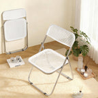 Folding Chair, 2 Pack Plastic Chair, White | Breathable folding chair with steel frame, 300lbs capacity. Portable & stackable for indoor, outdoor, events & parties.