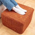 Asuprui Square Pouf Ottoman Foot Rest, Orange, 20x14 in,All-One Foam Filler | Footstool Ottoman,Stuffed Pouf Ottoman,All-One Foam Filler, Footrest,Beanbag Chair,Floor Pouf for Living Room Wedding Bedroom