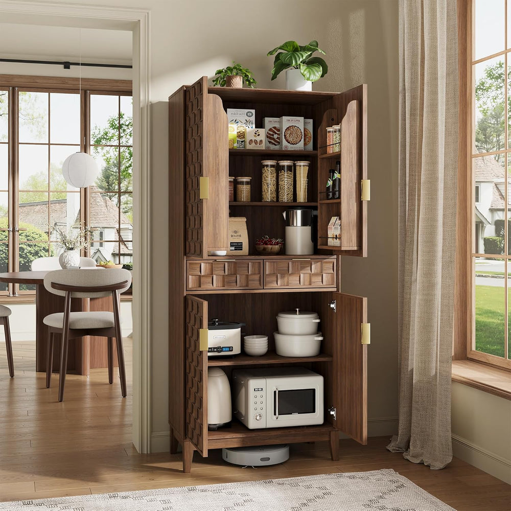 Pantry Cabinet, 71" Tall Pantry Cabinet,Modern Kitchen Cabinet with Door...