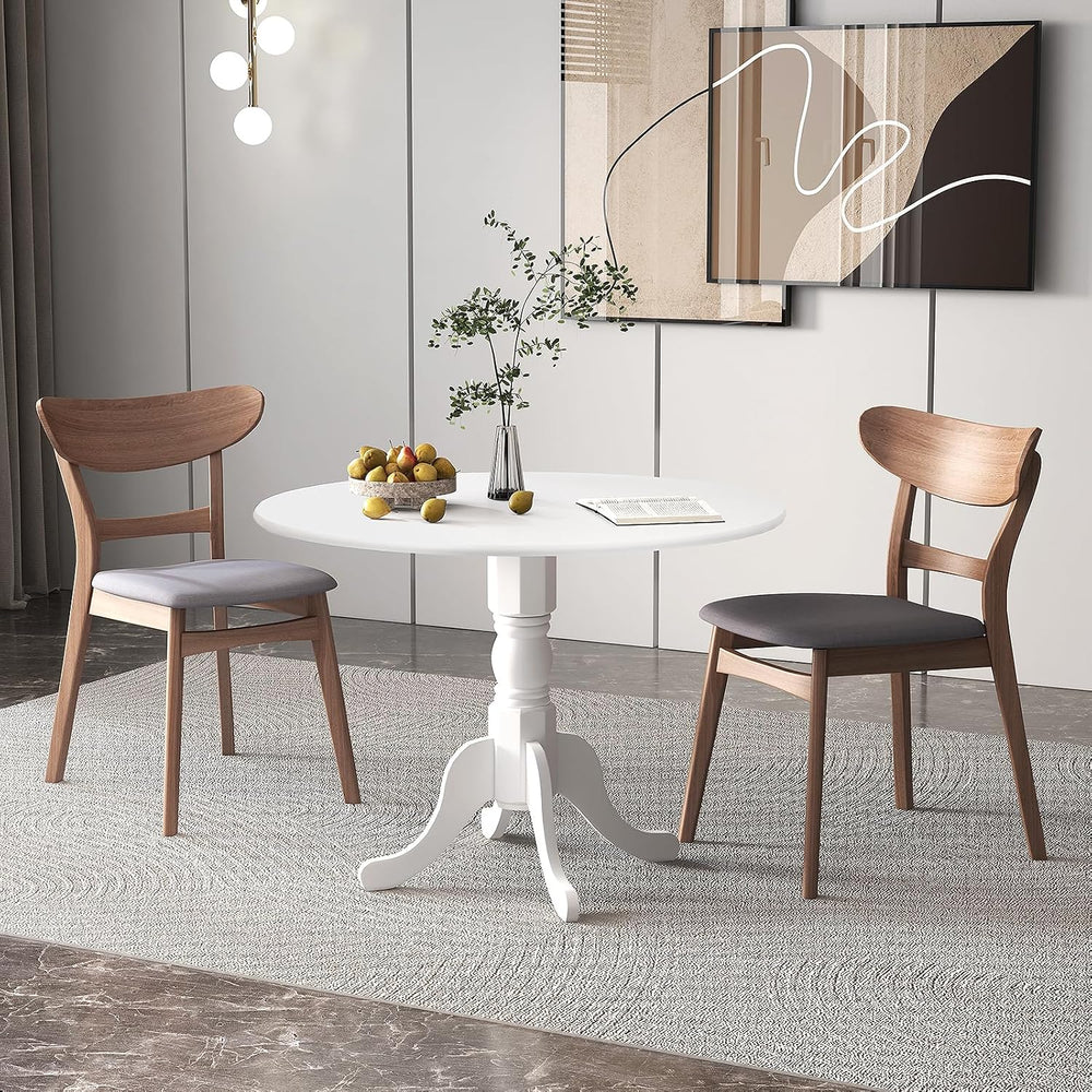 Giantex Round Dining Table, 39" D X 29" H, Rubber Wood Pedestal Tab...
