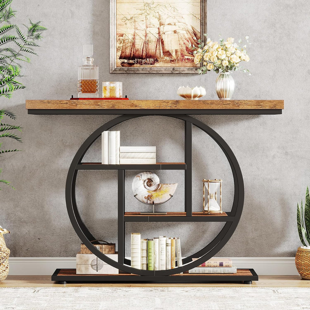 Tribesigns 41.3" Console Table, Industrial 4-Tier Sofa Table Entryway Ta...
