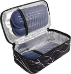 ALLCAMP Insulin Cooler Travel Case Diabetic Medication Cooler with 4 Ice Pack - Medical Cooler Bag Portable and Reusable Black White(9X 4.72x 3.14 inches)