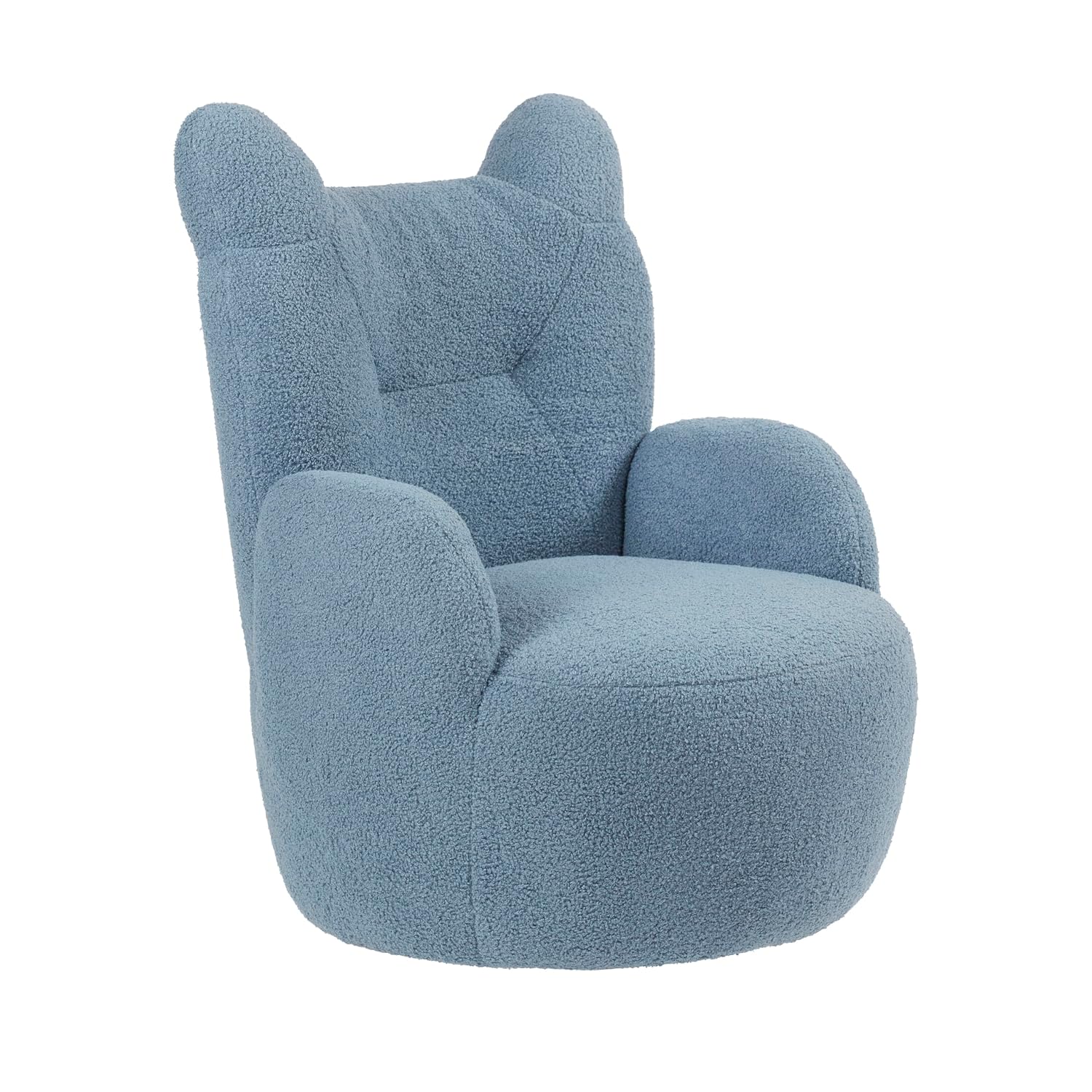 ECR4Kids Teddy Bear Sherpa Toddler Chair, 14in Seat Height, Kids Furniture, Peacock Blue