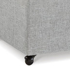 45" Modern Sofa Ottoman with Storage,Linen Upholstered Storage Bench with Rotation Casters and Safety Hinge, for Living Room,Grey