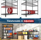 6Tier Metal Shelving Unit Storage Shelves. 1200LBS Wire Shelving Rack Heavy Duty, 75H Adjustable Pantry Shelves, Metal Shelf for Garage Shelving, Closet Shelves,Kitchen, 75" Hx 36" Wx 18" D