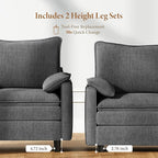 Vesgantti 74" Loveseat Sofa for Living Room, Comfy Cloud Couch Deep Seat Chenille Modern 2 Seater Small Sofa with Armrest Pillow, Easy Assembly for Small Spaces, Gray