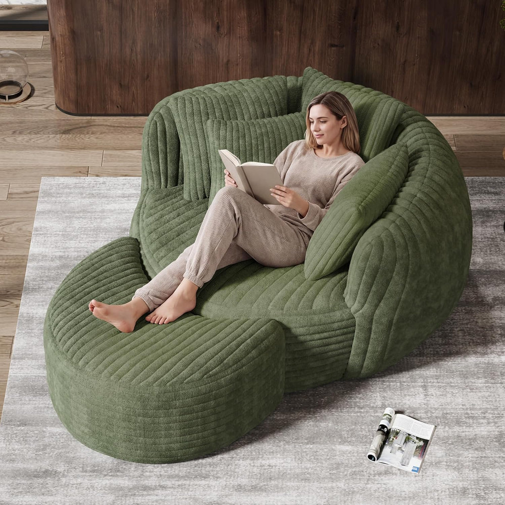 DAMAIFROM 50.5" W x 67" D Oversized Chaise Lounge Chair with Ottoma...