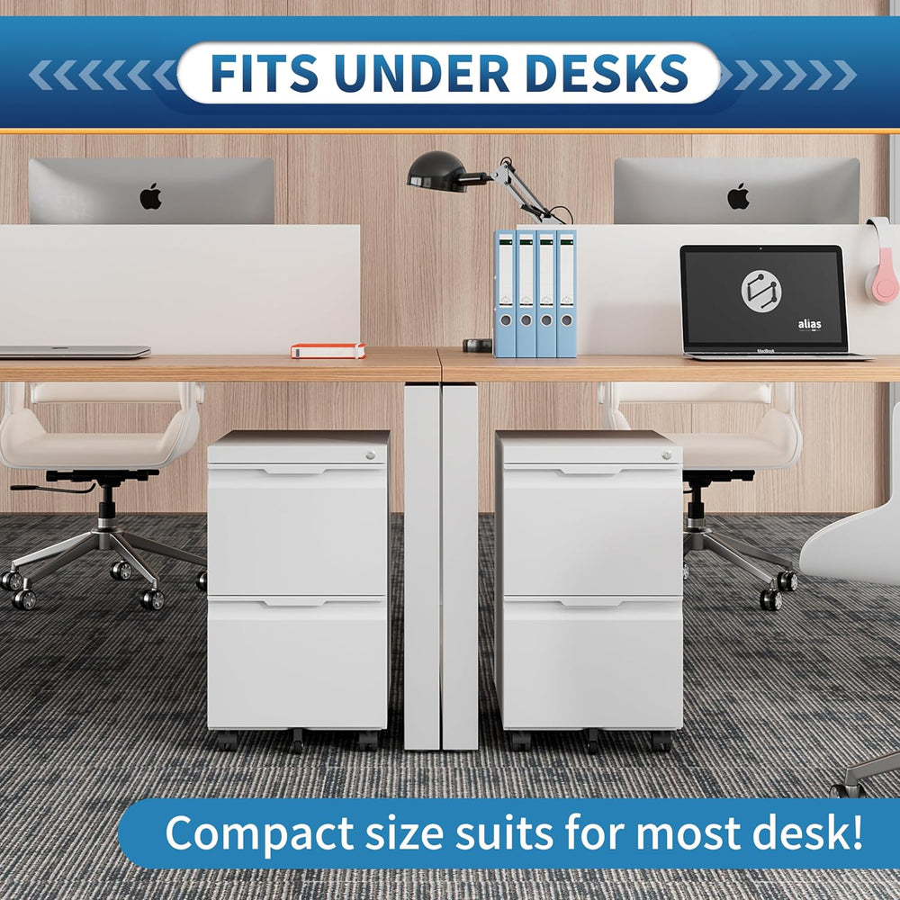 2 Drawer File Cabinet with Lock,Filing Cabinet for Home Office,Small Rolling ...