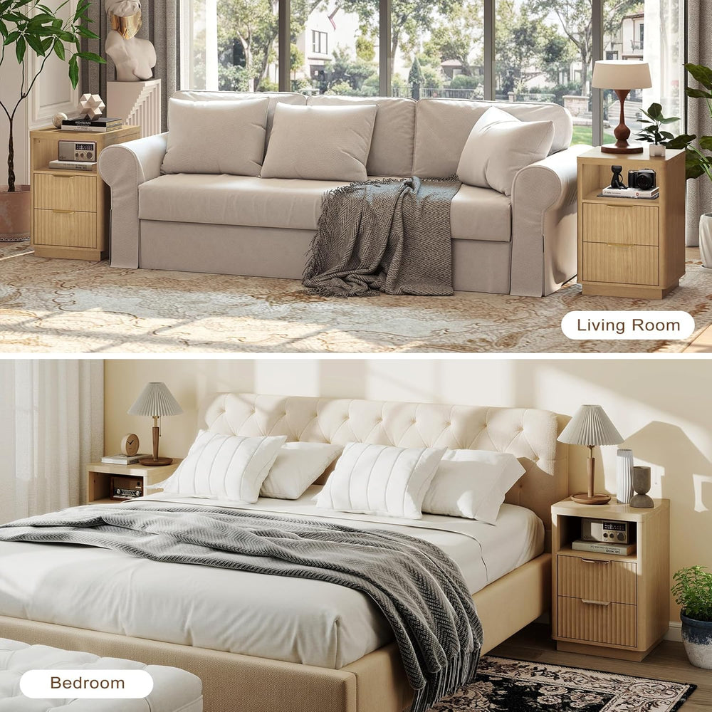 4-Piece Fluted Living Room Set Includes 31.5" Fluted Lift Top Coffee Tab...
