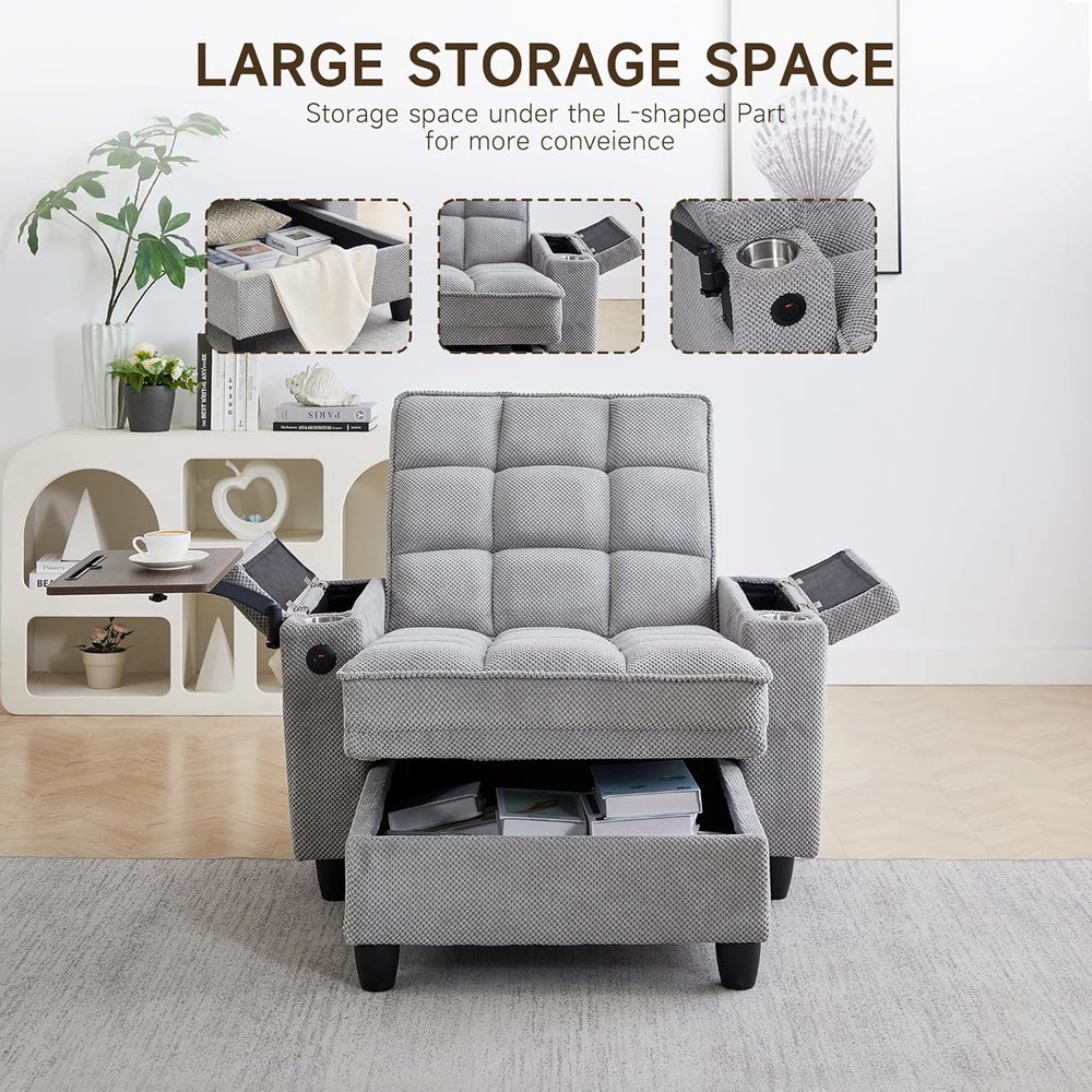 hansones 41.7" Chaise Lounge Chair Indoor, Sofa Bed with Adjustable Back...