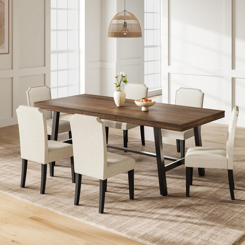 Garvee Industrial Dining Table for 6-8, 78.74" Extra Long Rectangular Ki...