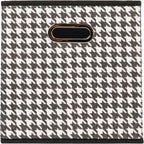 Household Essentials Fabric Storage Bins 6 Piece Set, Houndstooth White and Black (Pack of 6)