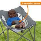Bright Starts Pop 'N Chill Baby Chair, Portable Travel Seat, UPF 50+ Canopy