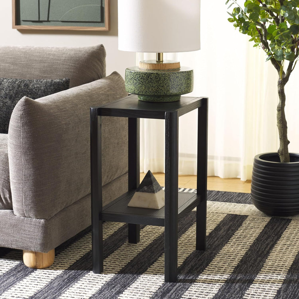 SAFAVIEH Home Collection - Hendro Accent Table, Black Rectangular Side Table ...