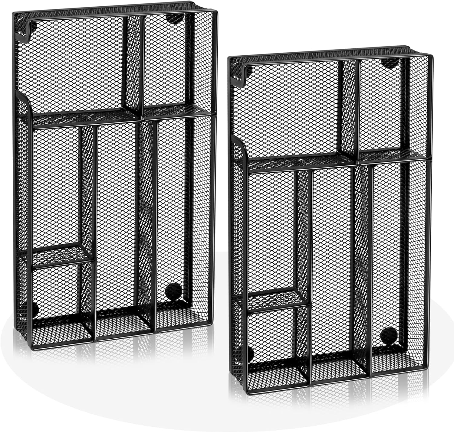Desk Drawer Organizer, Office Drawer Divider Organizer Tray with 6 Compartments, Metal Mesh Desktop Organization and Accessories for Stationery Makeup Kitchen Toolroom School ＆ Office, 11x6.1x1.38 in