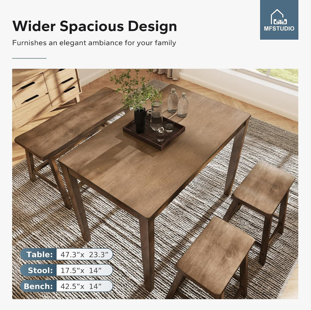 MFSTUDIO Dining Table Set for 4, Counter Height Table and Chairs, Kitchen Tab...