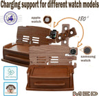 MED Wood Phone Docking Station – Nightstand Desk Organizer for Phone, Watch, Wallet & Tablet – Gift for Men, Husband, Dad & Women – Wooden Charging Stand (Dark Walnut, Model 3)